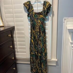 Tropical Print Maxi Dress